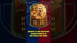 Andres Iniesta 98 Sbc World Cup Hero | Madfut 23 Sbc Solution #shorts #shortsvideo #iniesta #madfut