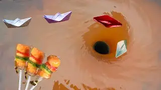 Experiment Whirlpool Hole Vs boat along with many other things #05