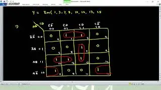 MINIMIZE THE FOLLOWING USING K-MAP Y=SUM(1,3,11,15)+D(0,2,5) DON'T CARE CONDTION #digital_techniques
