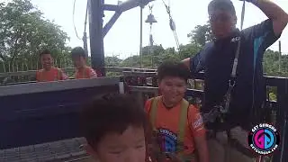 Kids demonstrate confidence through high wire zip-line experience at Camp GungHo Sentosa