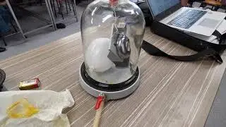 Bell Jar with Balloon showing decrease in sound volume when the air is removed