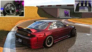 Nissan Silvia S14 - Assetto Corsa - Drifting | Shadow Valley | Steering Wheel |4k|