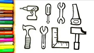 How to draw construction tools for kids #construction #drawing #colours #learning