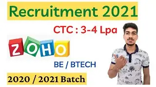 Zoho Recruitment 2021| Software Developer| Zoho Off Campus Drive | Freshers Hiring 2020 & 2021 batch