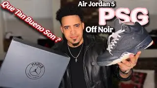 Jordan 5 Off Noir (PSG) Rese&ntilde;a Y On Feet Con Cambio De Cordones! 
