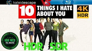 HDR10 vs SDR (100 nits) &mdash; Dolby Vision, WCG Analysis | 10 Things I Hate About You 1999 Kaleidescape