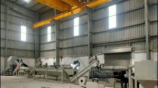 Plastic cement bags scrap pp  grinding , washing & drying line automatic. www.hikonindia.com