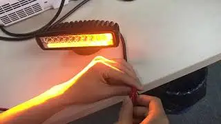 54W 2x7inch Dual Row Amber White Dual Colors LED Light Bar Work Driving Lamp