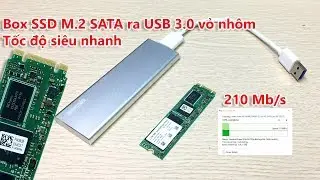 Box SSD M.2 SATA sang USB 3.0 tốc độ si&ecirc;u nhanh, vỏ nh&ocirc;m nhỏ gọn