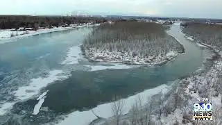 Northern Michigan From Above: A Frozen St. Marys River
