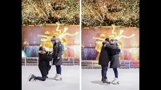 Surprise Marriage Proposal at the Rockefeller Center Ice Skating Rink (Lo&iuml;c & C&eacute;cile)