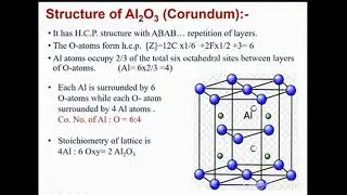 Discuss very importnt structure of corundum(Al2O3)crystal structure hcp for bsc,msc