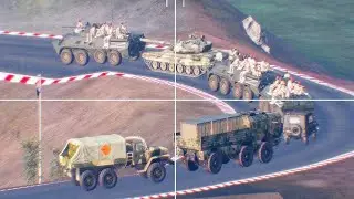 Large Russian Tank Convoy Caught in Ukrainian Drone Attack - Lalu
