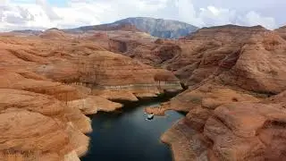 Drone over Lake Powell Canyons 4K