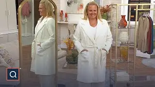 BEAUTIFUL by Lawrence Zarian Belted Fully Lined Double Knit Coat | QVC