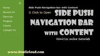 JOBKEY | Side Push Navigation bar with Content