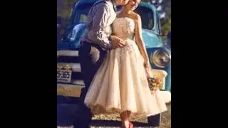 Vintage tea length wedding dress
