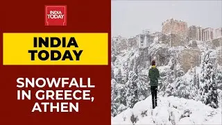 Rare Heavy Snow Blankets Athens, Greece | India Today