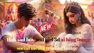 Holi sad image boy and girl 3d ai bing image create #bingimagecreator #creator #video #holi #3d #ai