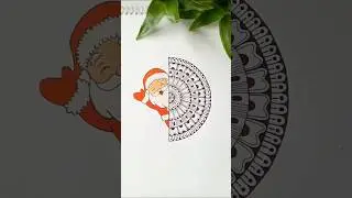 Christmas mandala with Santa Claus🎅🏻🎄✨#art #shorts #christmas #mandala #trending #drawing #diy