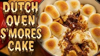 Parmedu Enameled Cast Iron Dutch Oven Dessert: S'mores Cake! Easy Recipe!