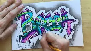 How to Draw a Graffiti Name Design featuring Continuous Patterns