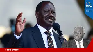 Cheers as Raila Odinga is invited to pay tribute to Mwai Kibaki at Nyayo Stadium