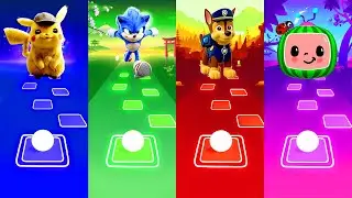 Pikachu Vs Sonic Vs Paw Patrol Vs CoComelon | Tiles Hop EDM Rush