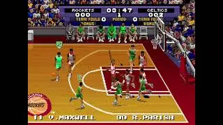 Tecmo Super NBA Basketball SNES Rockets vs Celtics