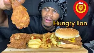 ASMR MUKBANG Lets Eat Hungry lion Big Bite 2, 10 Chicken Finger, Double Big Boss South africa