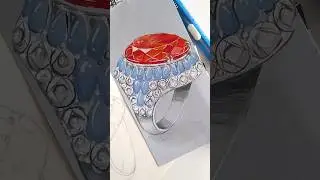 Harry Winston's ring 🖌️#jewelrydesign #bijoux  #watercolorpainting #art  #paintingtutorial #artwork