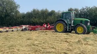 John Deere 7630 with a Pottinger Tedder 