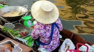 Thailand Street Food - Floating Market - Relaxing Thai Music