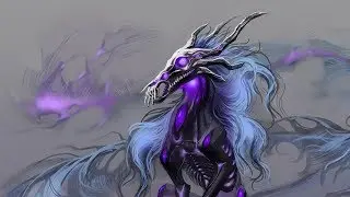 Corrupted amethist creature digital concept art