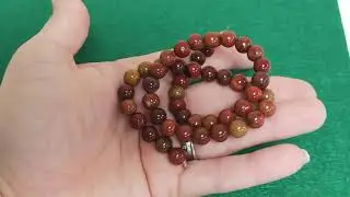 Product Video: Beige Petrified Wood Agate Grade A Plain Round Beads 8mm Strand Of 40+ CB50595-3