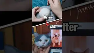 Making wool felt cat portraits #cat #pets #shorts