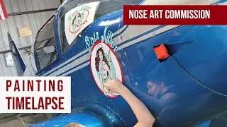 Custom Commission Nose Art Painting Timelapse | Artist Painting on Aircraft