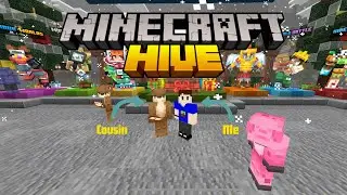 I invite my cousin to play Minecraft for first time Joining in HIVE server (No Commentary)