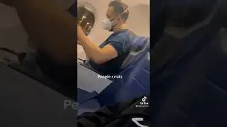 Crazy man on plane puts on multiple masks! ✈️😷😷😷