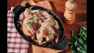 Perdrix rôties au vin jaune et morilles