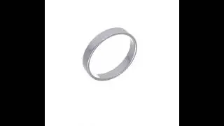 Solid 14K White Gold 4mm Light Weight Flat Men's/Women's Wedding Band Ring Size 6.5