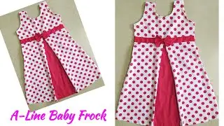 Designer A-Line Baby Frock Cutting and Stitching