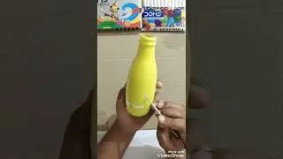 Cartoon Bottle Art 🥳||something new this time 🌟#bottleart#cartoon#diycraft#diy#shorts#youtubeshorts
