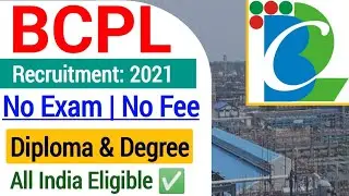 BCPL Recruitment 2021| BCPL Apprentice Recruitment 2021| bcpl apprentice vacancy 2021 online form|