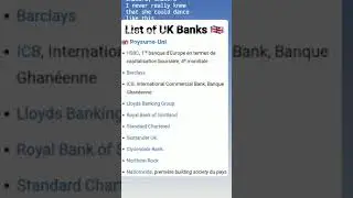 List of UK Banks 🇬🇧