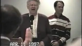 Sis. Daisy Utter testifying. Her and Sis. Flower Williams singing I Must Run On