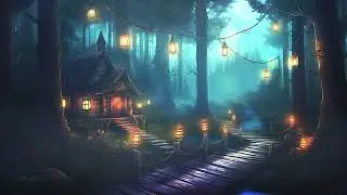 Magical Forest Ambience with Rain Sounds and Relaxing Music.