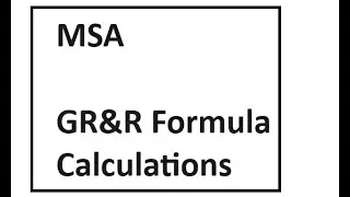 MSA GR&R Formula understanding in Hindi