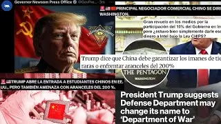 💥ULTIMA HORA! CHINA CIERRA LLAVE A EEUU, LE LLAMAN A TRUMP DICTADOR Y QUIERE DEPT DE GU3RR4 E IMANES