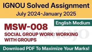 IGNOU MSW 008 Solved Assignment 2024-25 English Medium PDF Download | IGNOU MSW(C) 1st Year